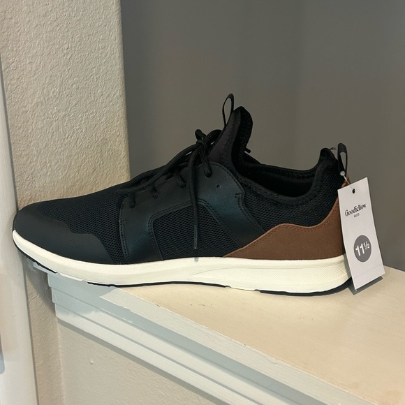 NWT Goodfellow & Co Mens Shaun Hybrid Dress Sneakers 88082956 Black Brown 9 - Picture 2 of 7